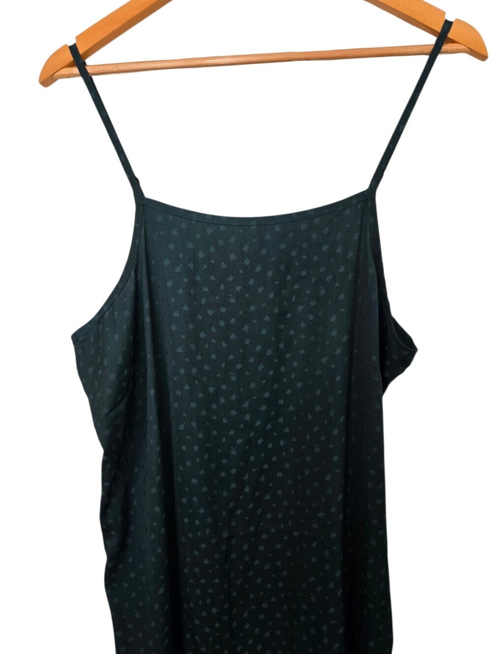 World Market Teal Satin Slip Dress | Minimalist Boho Midi Dress | S/M - Picture 2 of 6